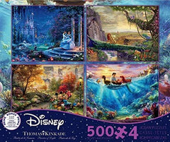 MULTIPACK CINDERELLA, THE LION KING, MICKEY AND MINNIE MOUSE, AND THE LITTLE MERMAID - 500 X 4 PCS PUZZLE