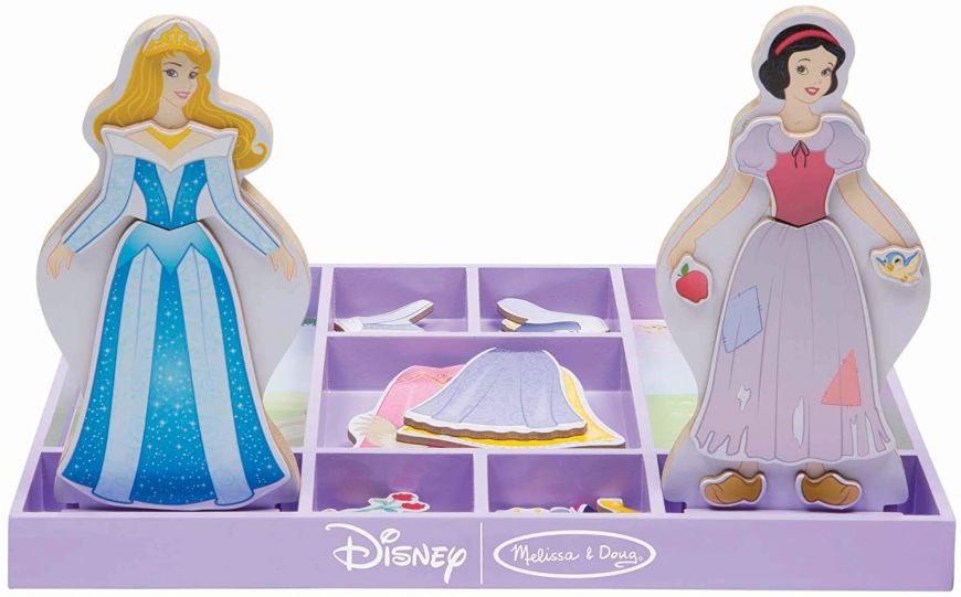 SLEEPING BEAUTY AND SNOW WHITE - WOODEN MAGNETIC DRESS-UP PLAY SET