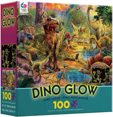 DINOSAURS GLOW IN THE DARK - 100 PUZZLES