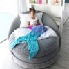 Purple Aqua Gradient Mermaid Blanket - Blankietails