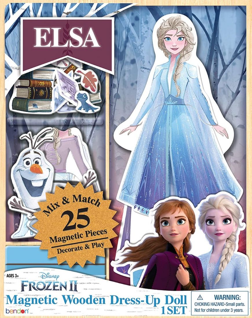 FROZEN 2 ELSA - WOODEN MAGNETIC DRESS-UP PLAY SET