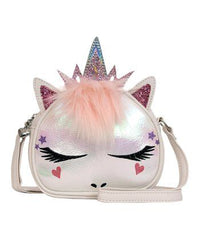 WHITE UNICORN PINK HAIR - CROSS BAG